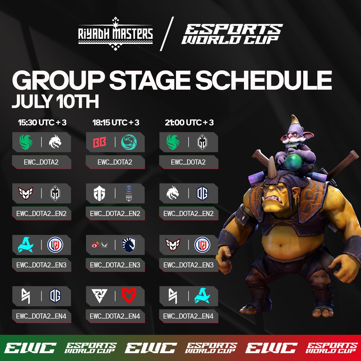 2024 电竞世界杯《dota2》项目小组赛今日 20:30 开战,lgd、xg 分列 ab 组 首日赛程
