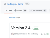 DXVK 兼容层更新 2.4 版本,新增 Direct3D 8 支持