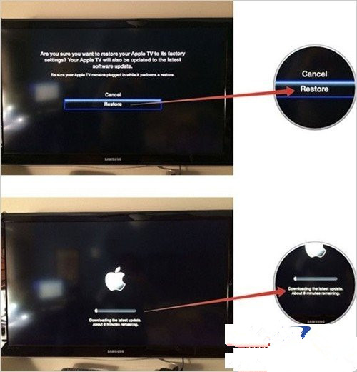 如何恢复apple tv出厂设置？