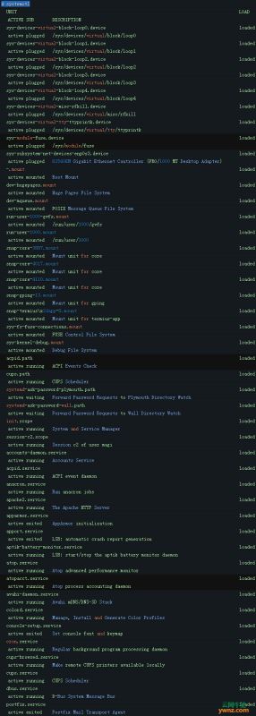 在linux系统中查看所有正在运行的服务