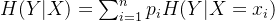 h(y|x)=\sum_{i=1}^np_ih(y|x=x_i)