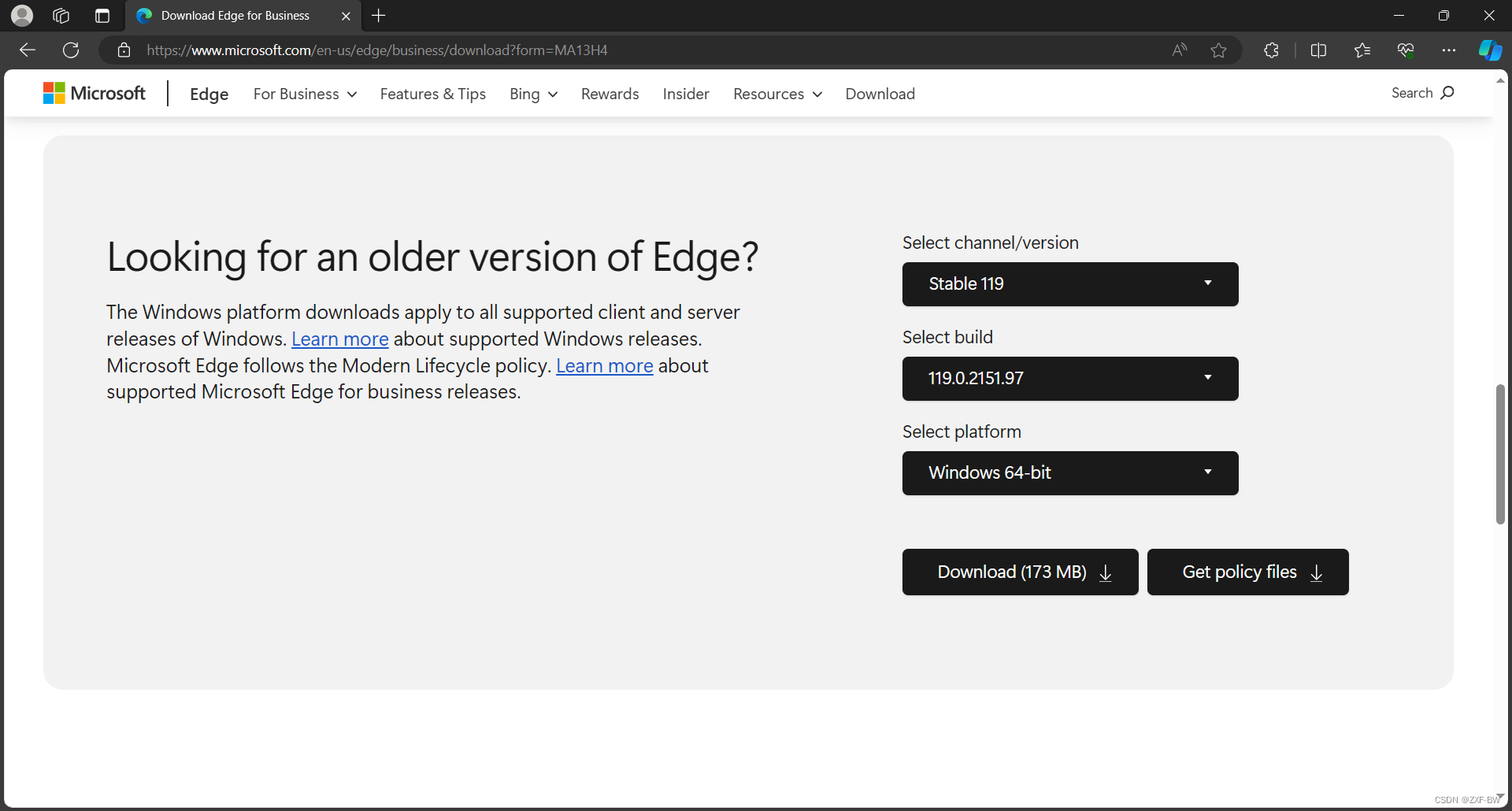 下载旧版edge