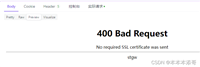 【异常】客户端发起HTTPS请求报错,服务端返回400 Bad Request ,并且提示No required SSL certificate was sent