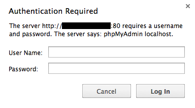phpmyadmin 登录提示