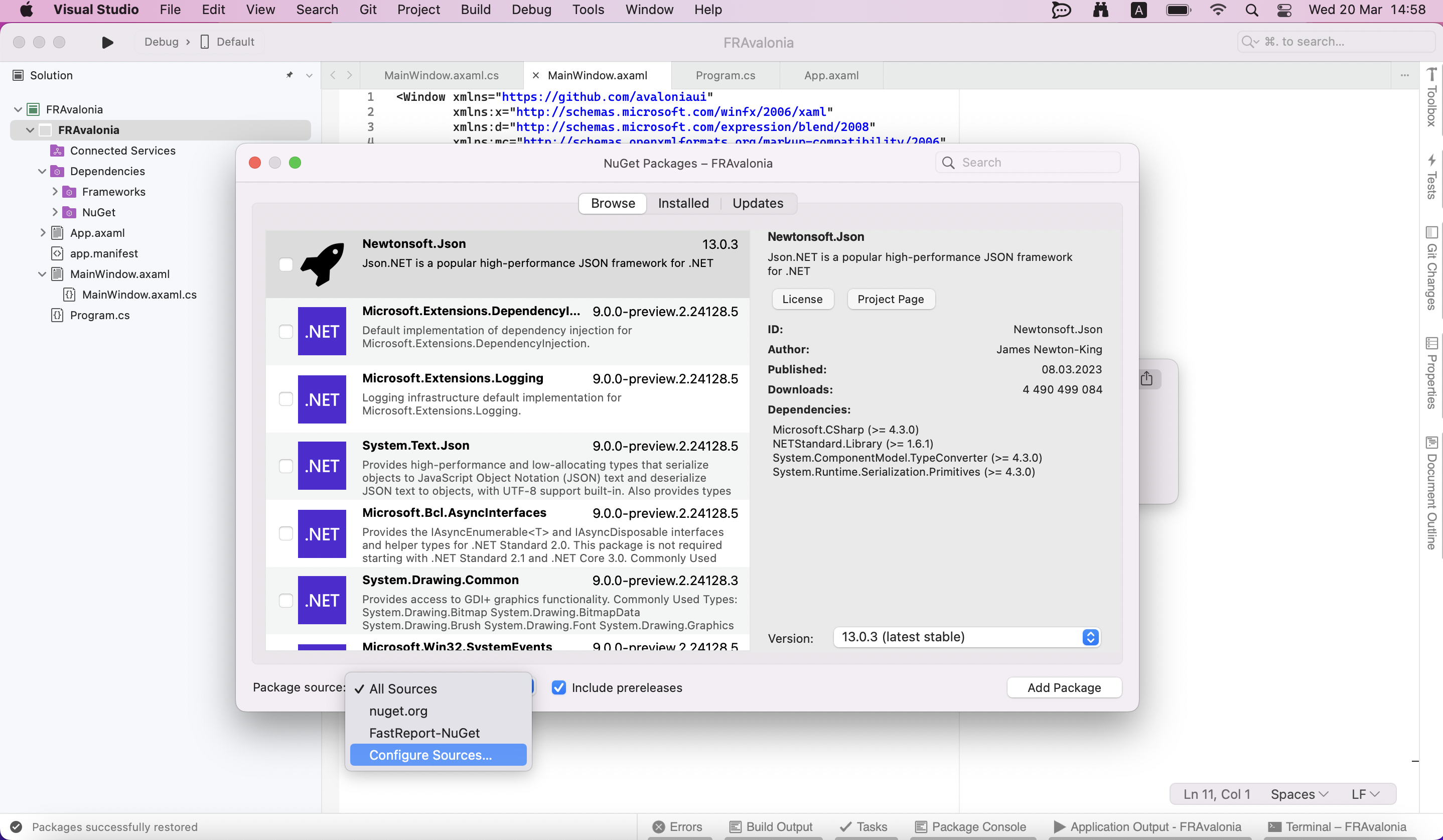 将 nuget 包连接到项目