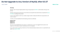 Mysql重大更新,三个版本遭下架!