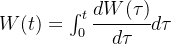 w(t)=\int_0^t\cfrac{dw(\tau)}{d\tau}d\tau