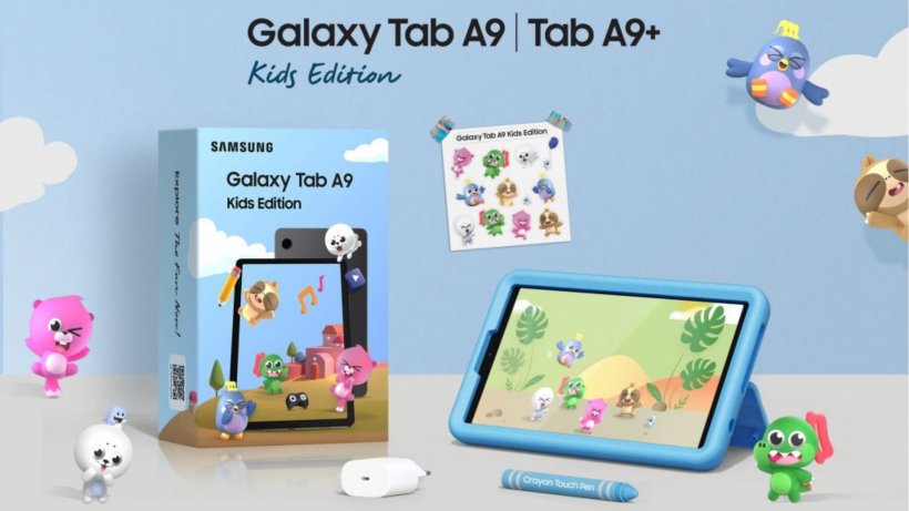 三星 galaxy tab a9+ 儿童版平板电脑海外发售:骁龙 695、多彩防摔壳,270 美元