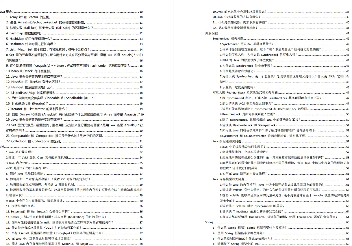 阿里java岗面试百题：spring 缓存 jvm 微服务 数据库 rabbitmq等