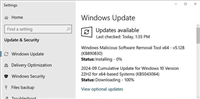 Win10 21H2/22H2 9月累积更新KB5043064推送:附更新日志汇总