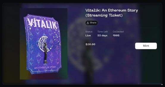 v神纪录片《vitalik：以太坊的故事》限时30天线上看 nft铸造教学