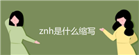 znh是什么缩写