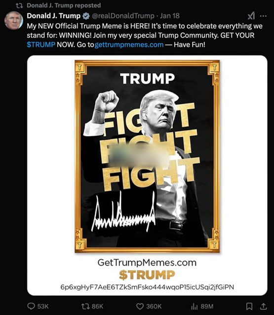 特朗普邀功比特币连创新高皆因特朗普效应！比特币杂志开喷trump币